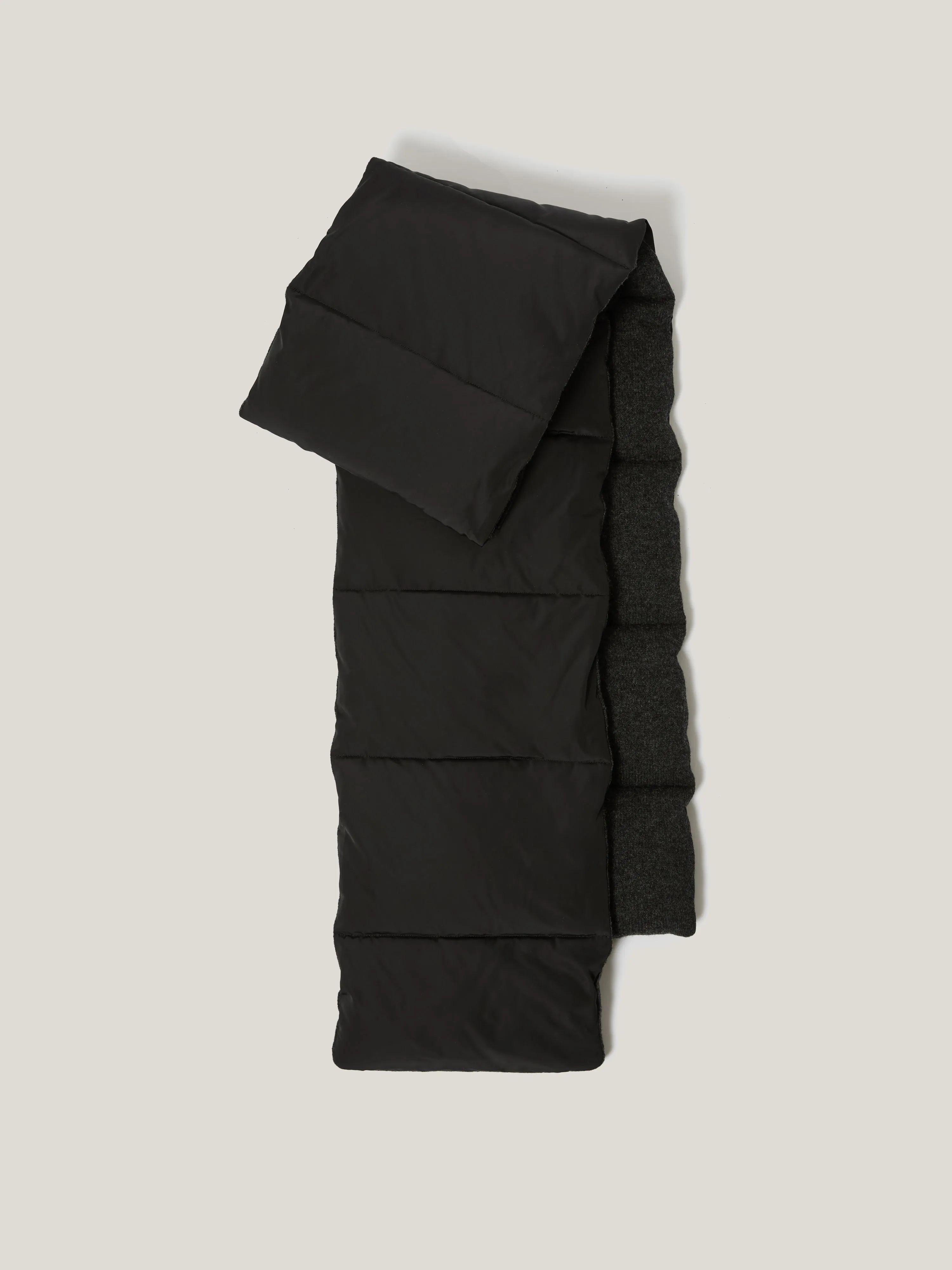 Puffer Knit Scarf | Black