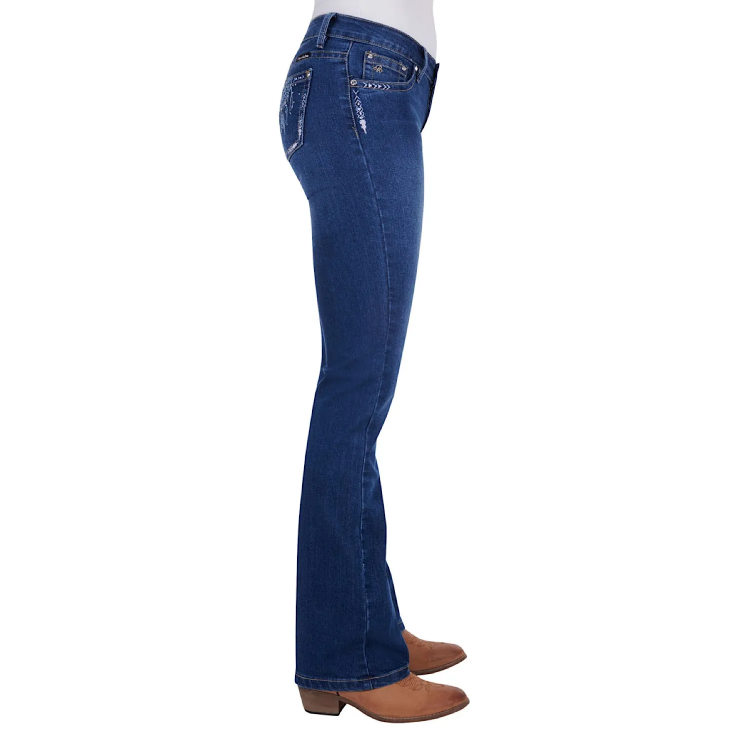 Pure Western Womens Trisha Boot Cut Jean 34" Leg True Blue