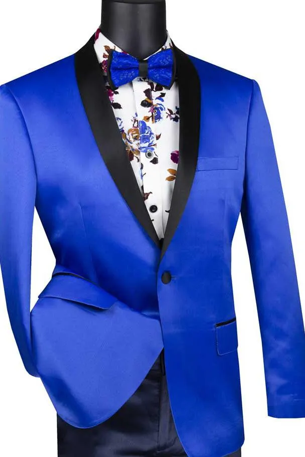 "Stretch Sateen" Royal Blue Tuxedo Jacket (Separates)