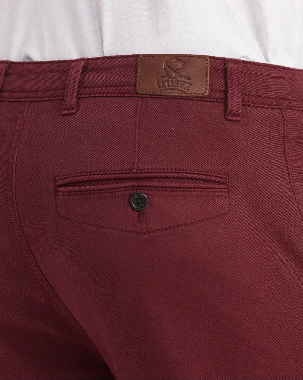 Regular Fit Garment Dyed Chinos - Maroon