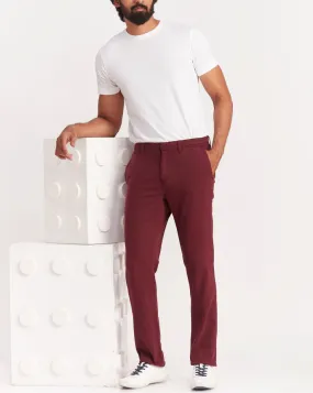 Regular Fit Garment Dyed Chinos - Maroon