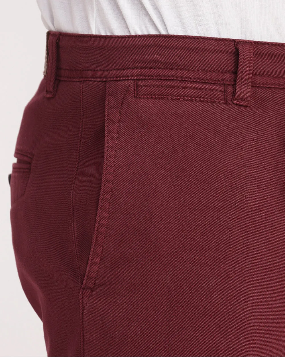 Regular Fit Garment Dyed Chinos - Maroon