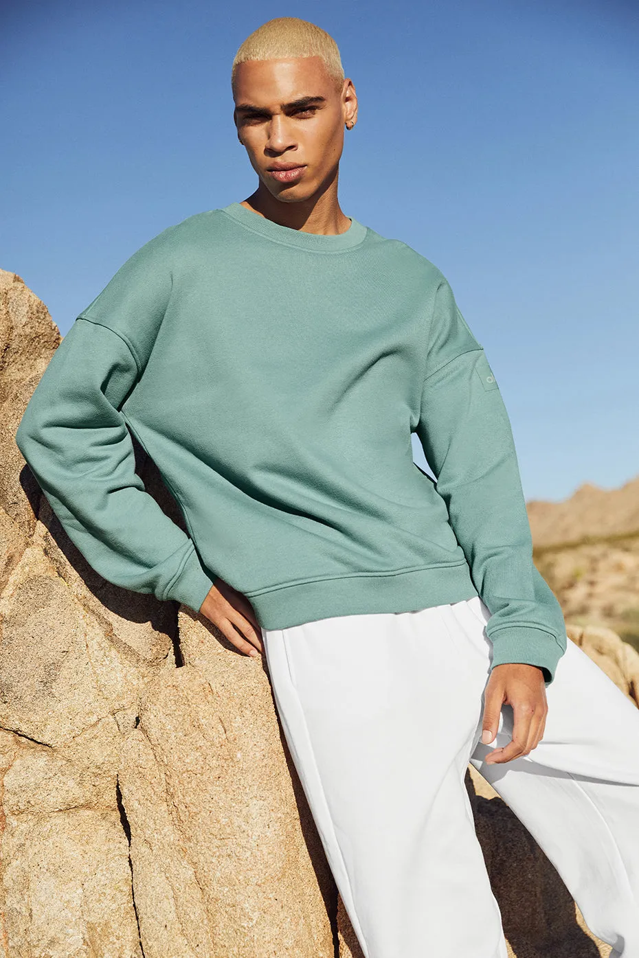 Renown Crew Neck Pullover - Blue Agave