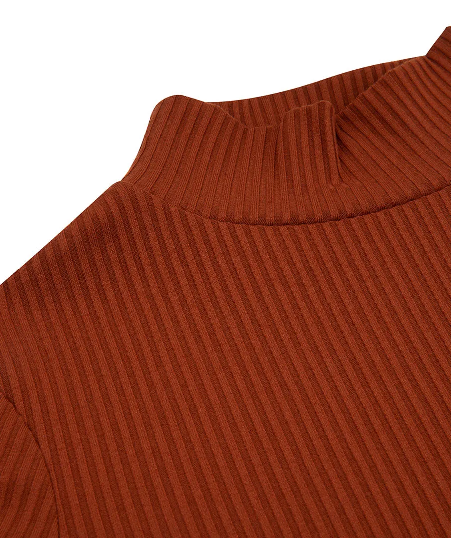 Ribbed Mock Neck Top