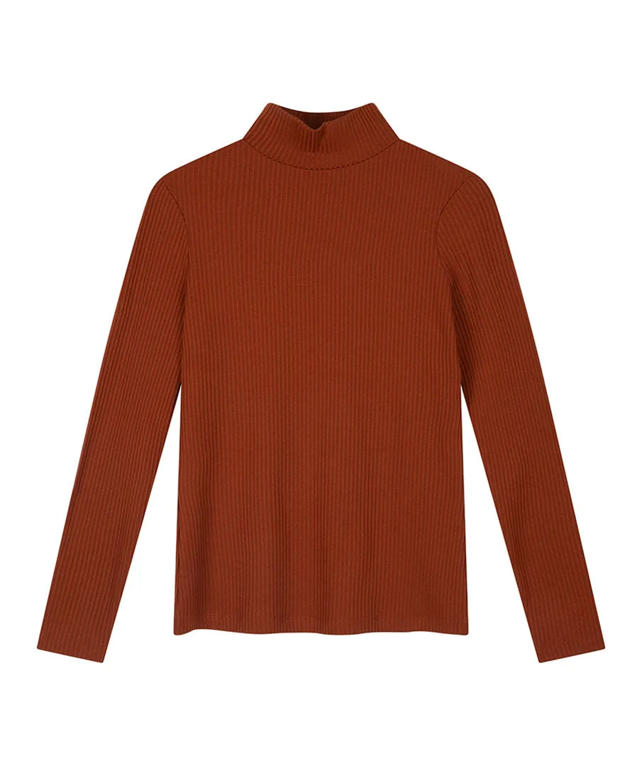 Ribbed Mock Neck Top