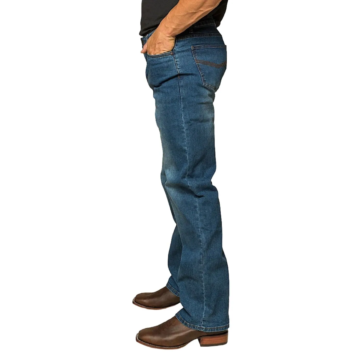 Ringers Western Men's Sturt Relaxed Leg Jean - Mid Blue