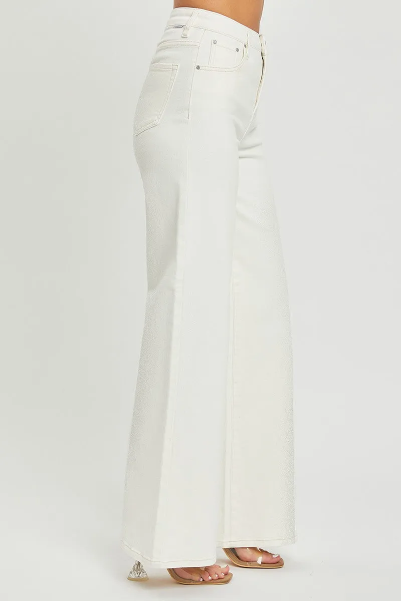 Risen Hi Rise Wide Leg Cream