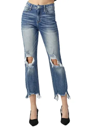 Risen Jeans - High Rise Straight Crop Jeans - RDP5002