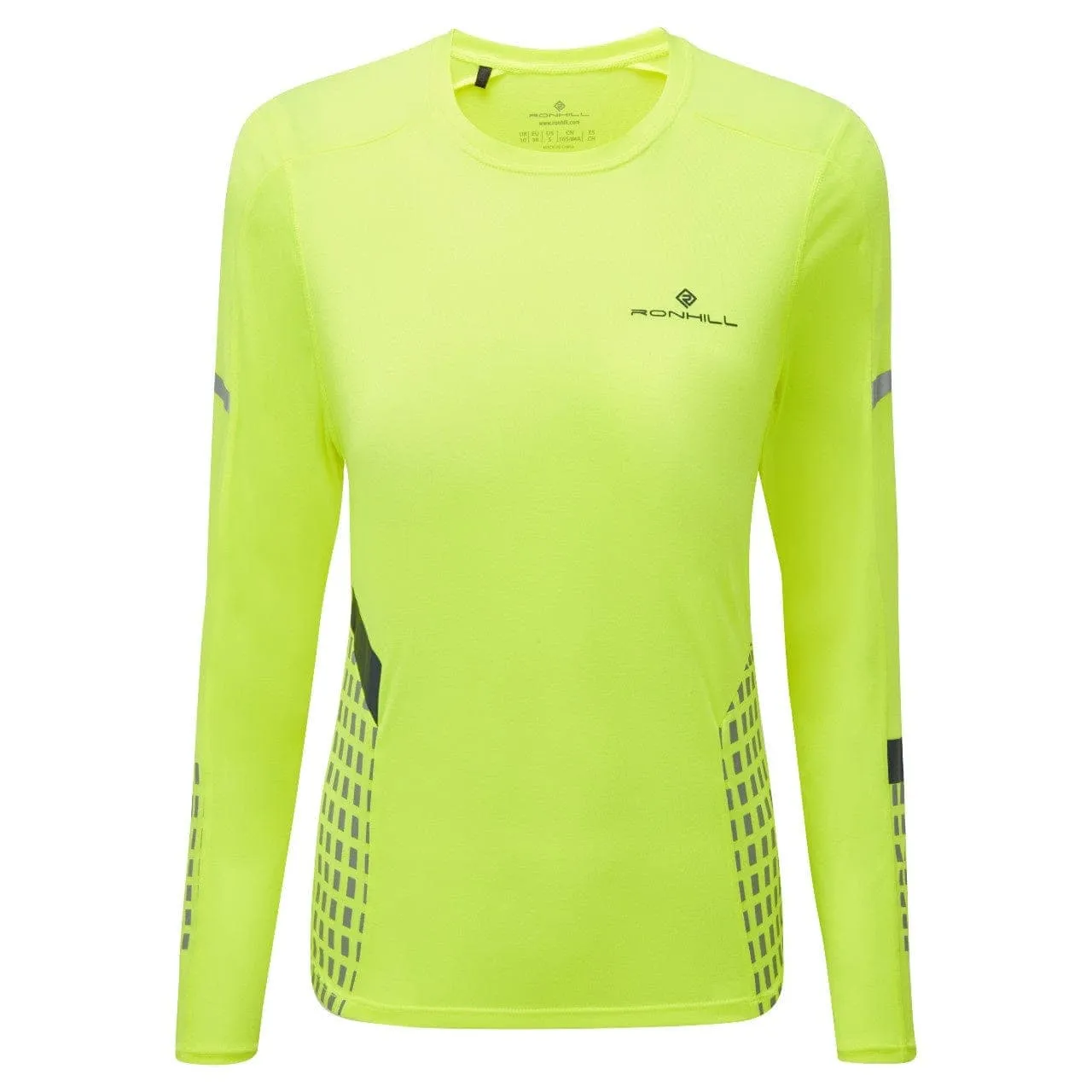 Ronhill Tech Afterhours L/S Tee (Womens) - Fluo Yellow/Charcoal/Reflective