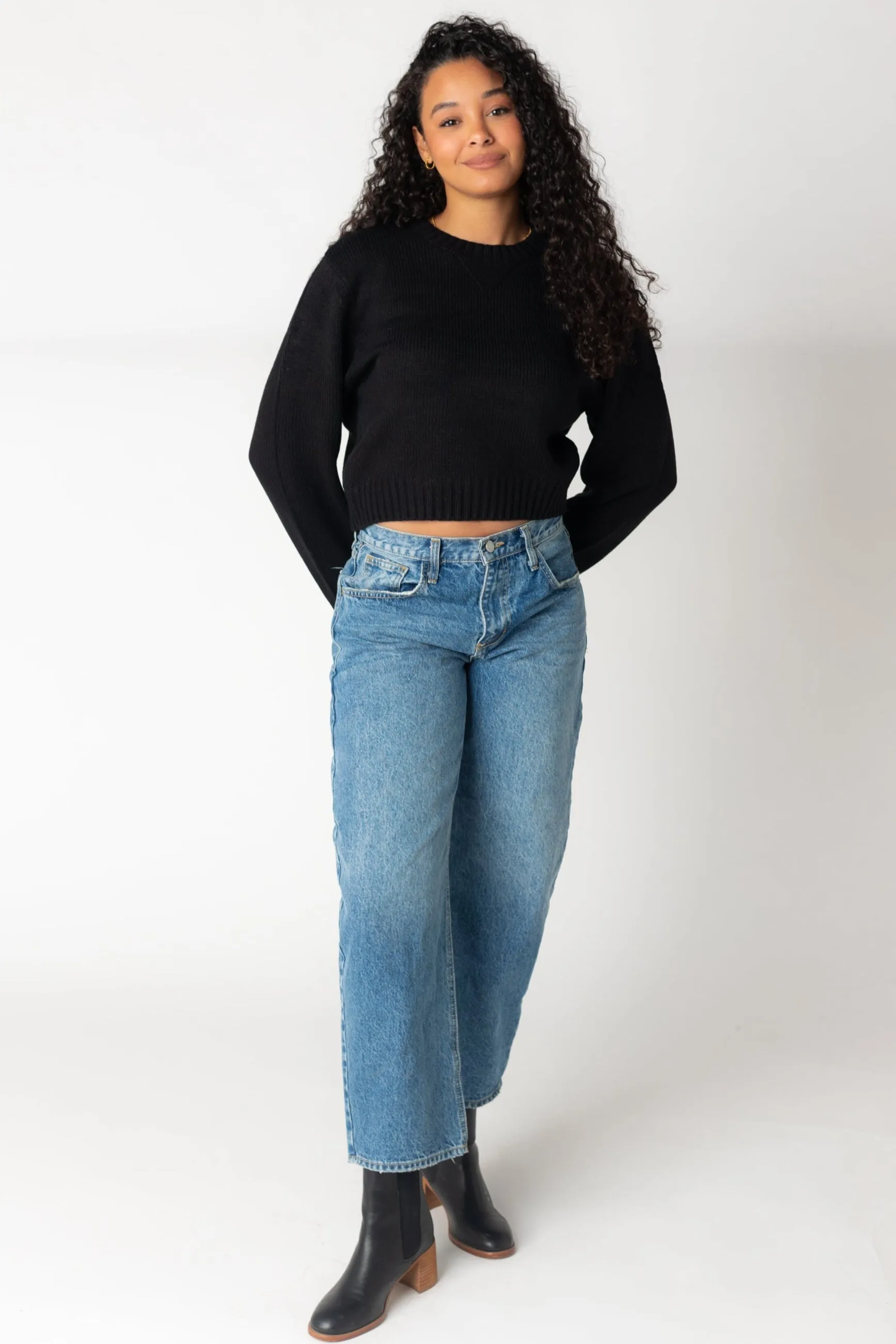 Rosie Crop Sweater - Black