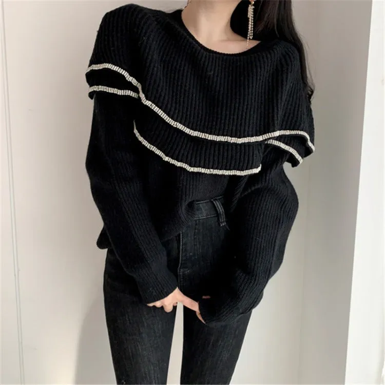 Ruffled Shoulder Pullover