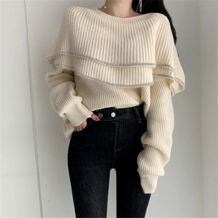 Ruffled Shoulder Pullover