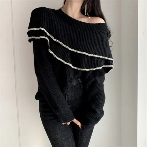 Ruffled Shoulder Pullover