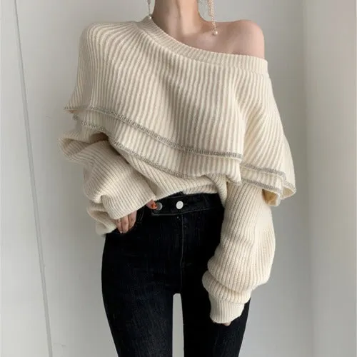 Ruffled Shoulder Pullover