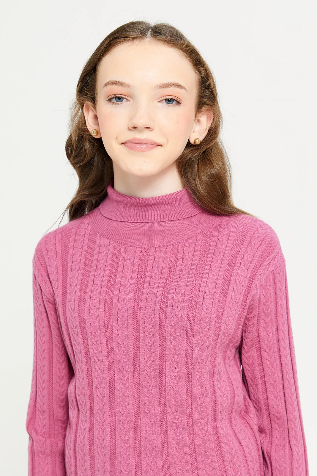 Senior Girls Mauve Knitted Pullover