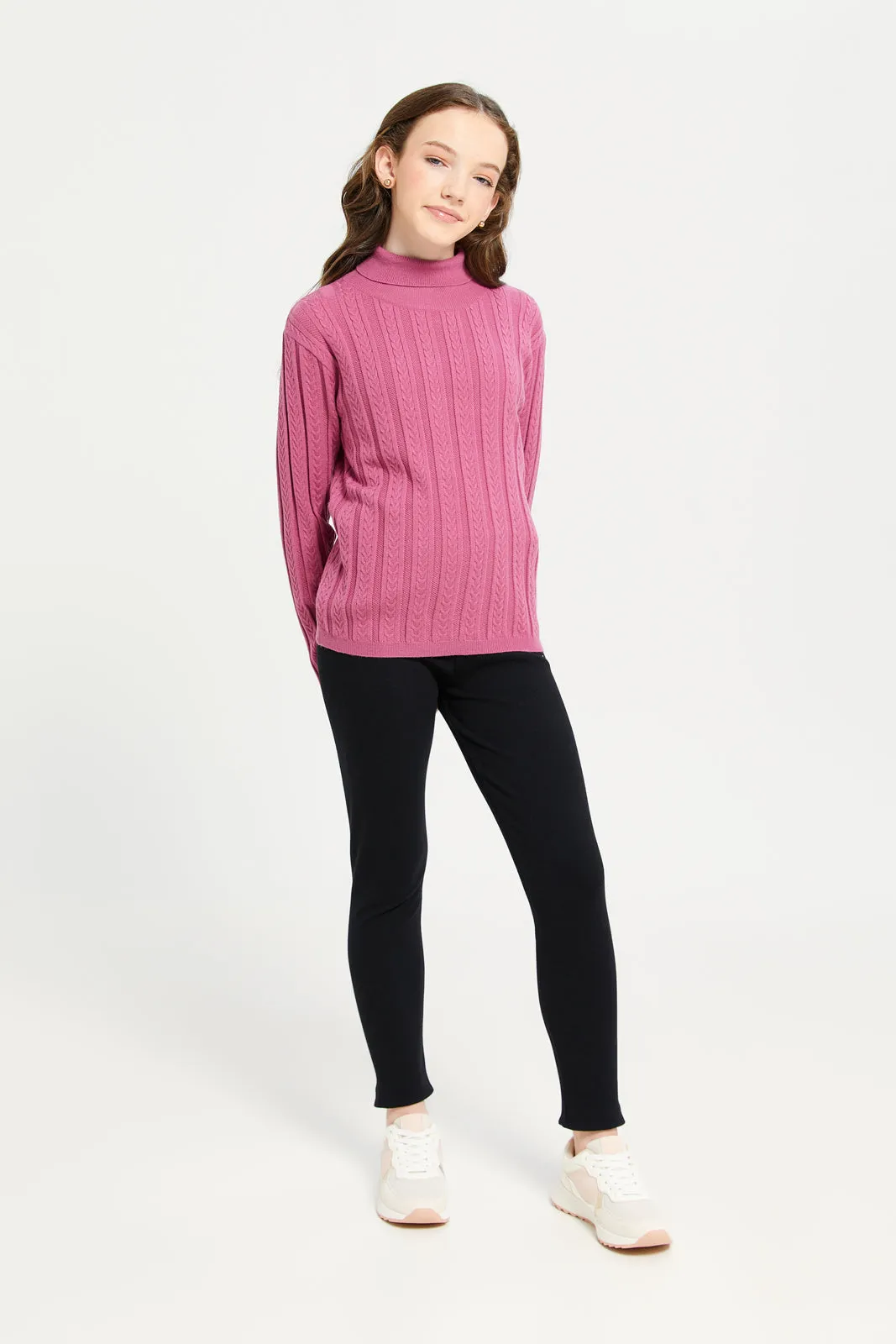 Senior Girls Mauve Knitted Pullover