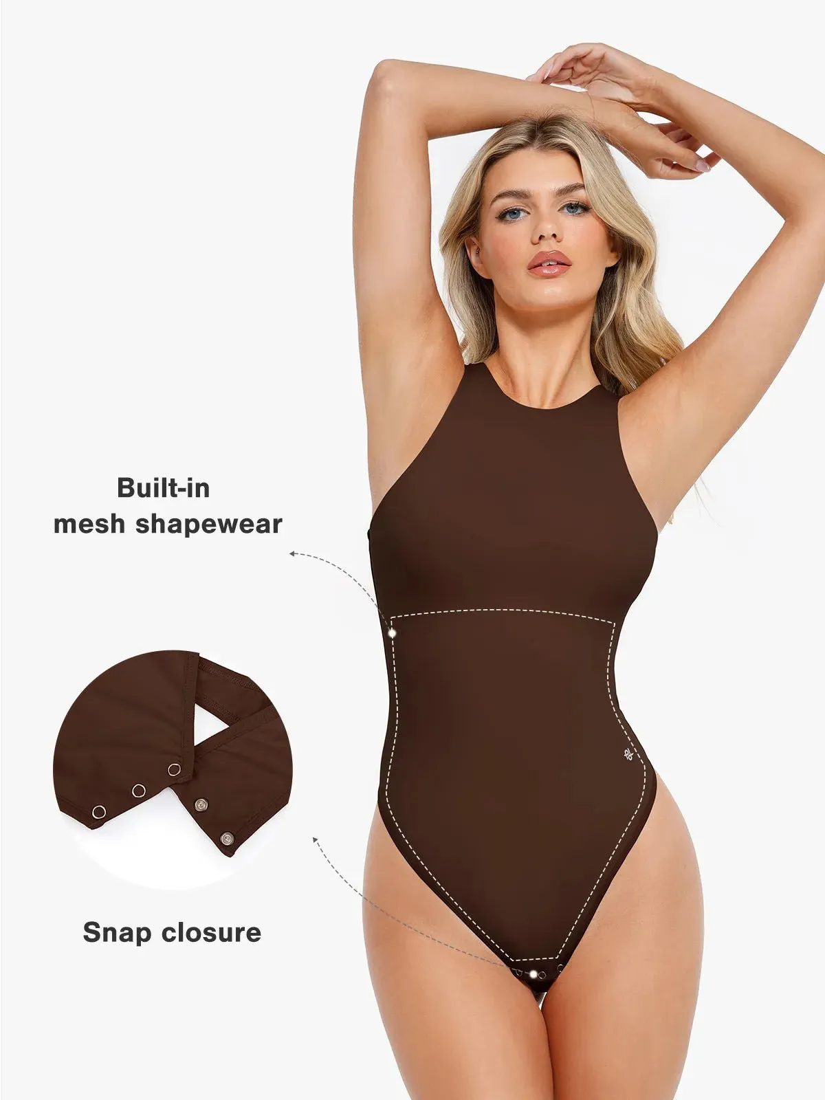 Shapewear Cloudsense Sleeveless Cutaway Round Neck Bodysuit