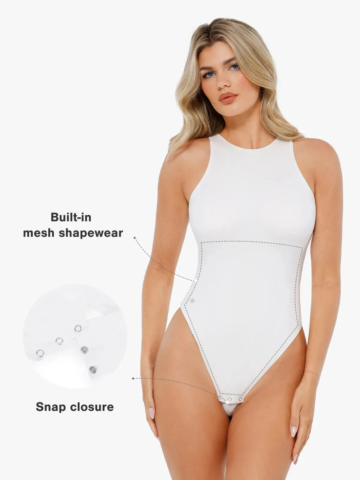 Shapewear Cloudsense Sleeveless Cutaway Round Neck Bodysuit