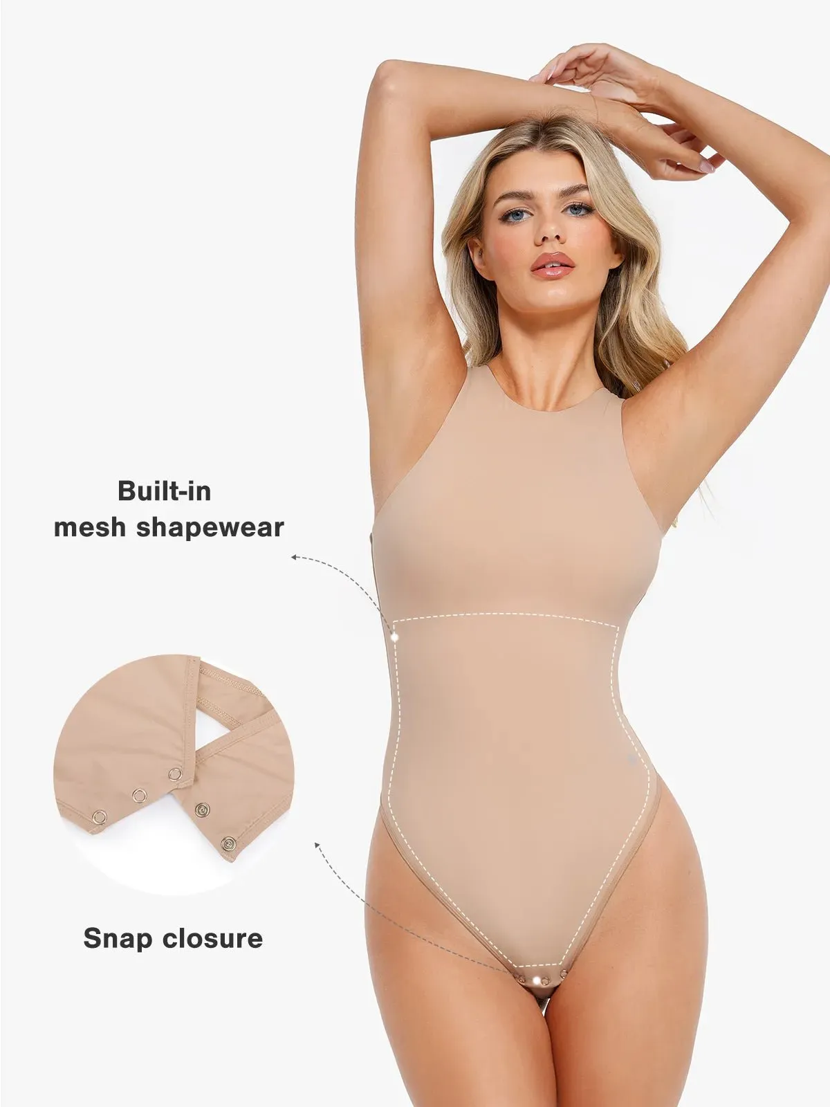 Shapewear Cloudsense Sleeveless Cutaway Round Neck Bodysuit