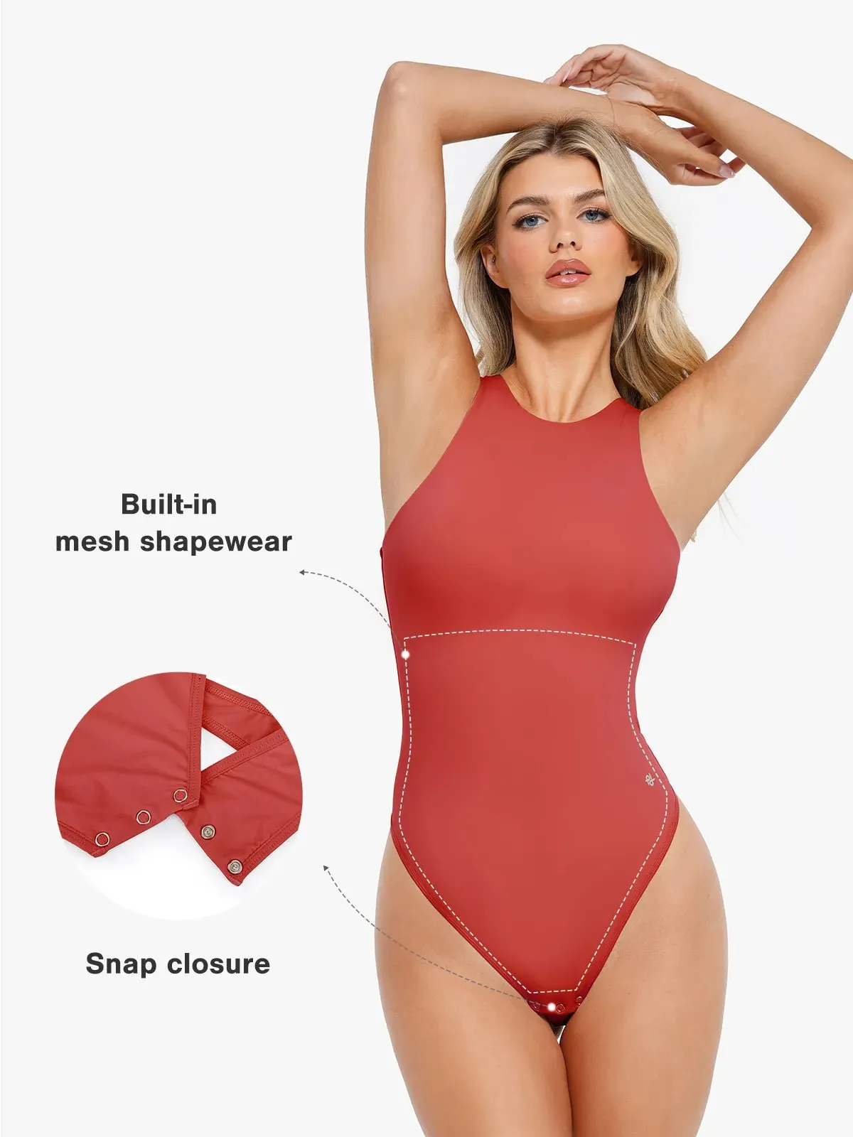 Shapewear Cloudsense Sleeveless Cutaway Round Neck Bodysuit