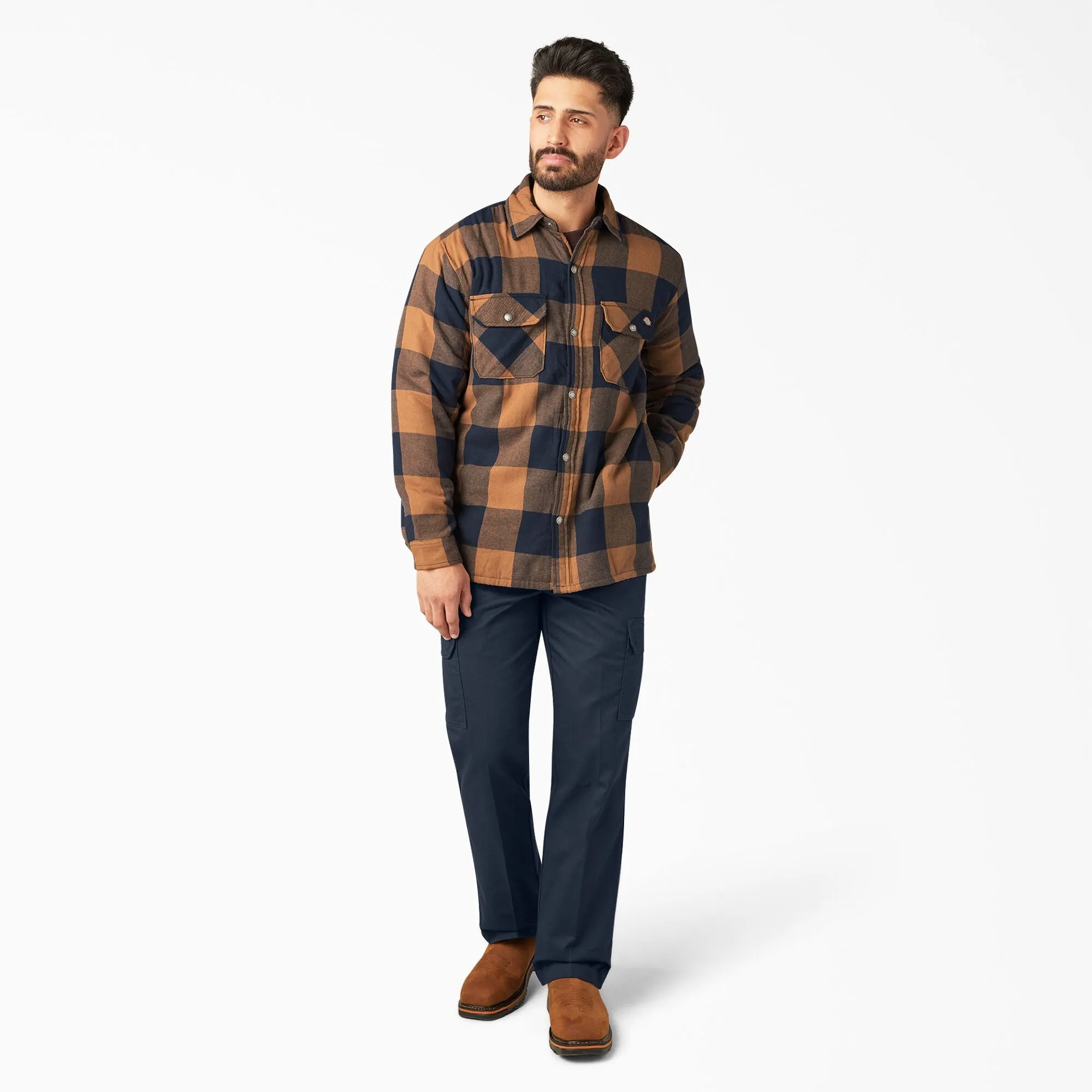 Sherpa Lined Flannel Shirt - Brown Duck