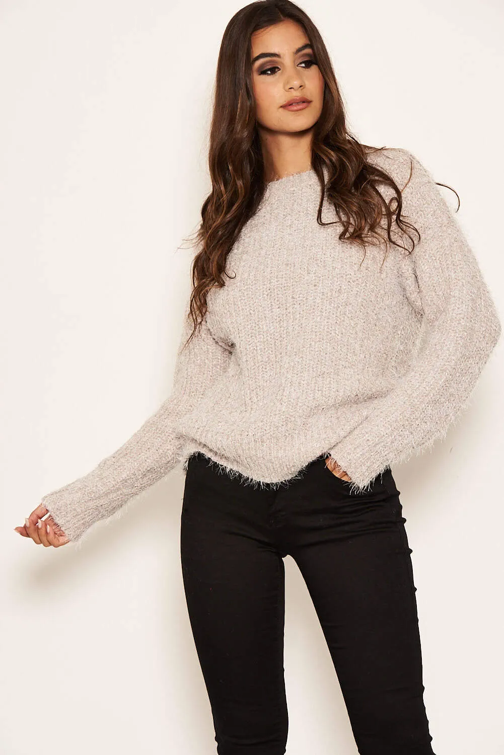 Silver Chenille Knitted Jumper