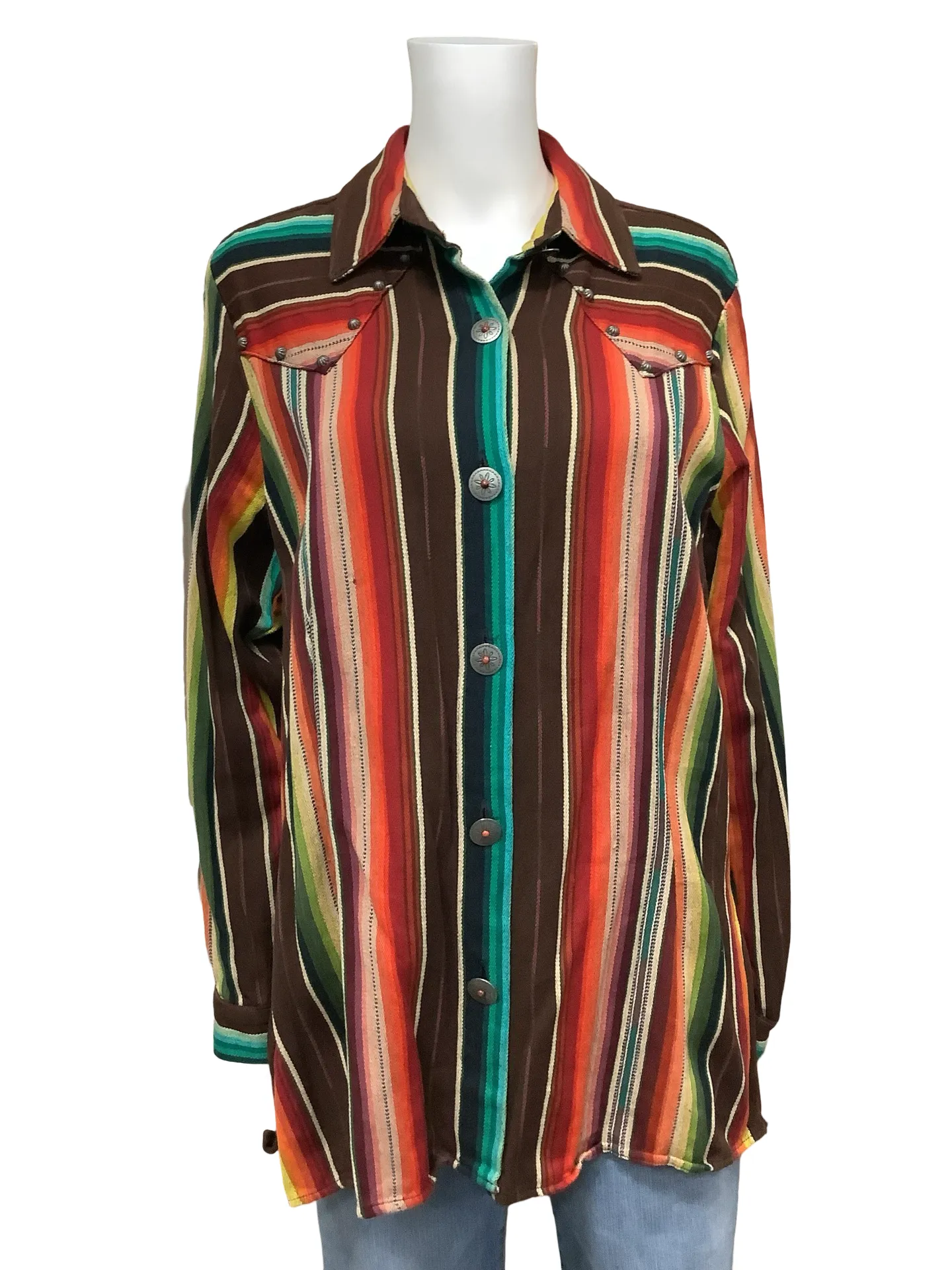 Silverado Striped Button Shirt Size: XL