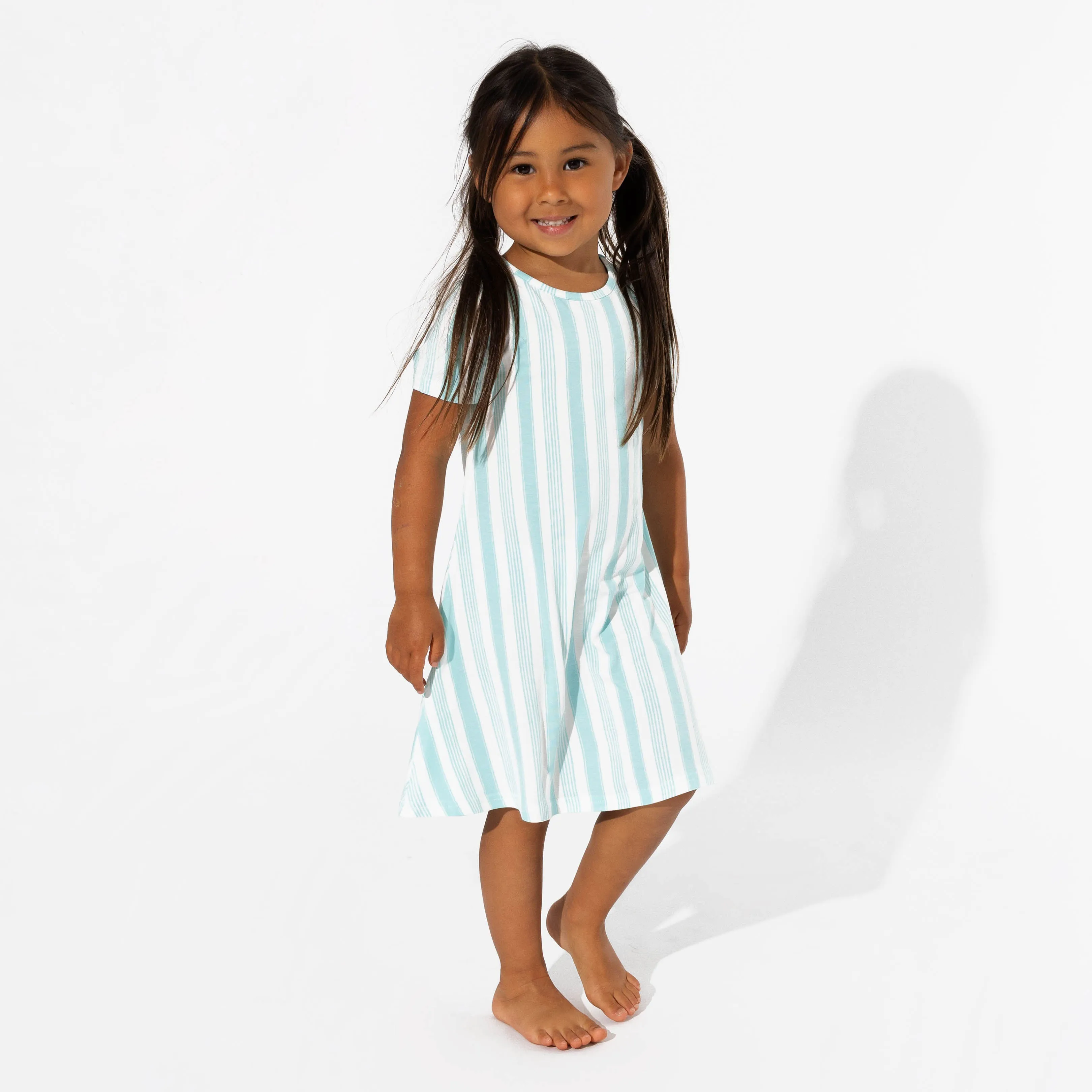 Slumber Stripes Bamboo Girls' Short Sleeve Dress