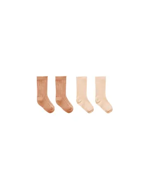 Socks Set of 2 || Shell   Melon