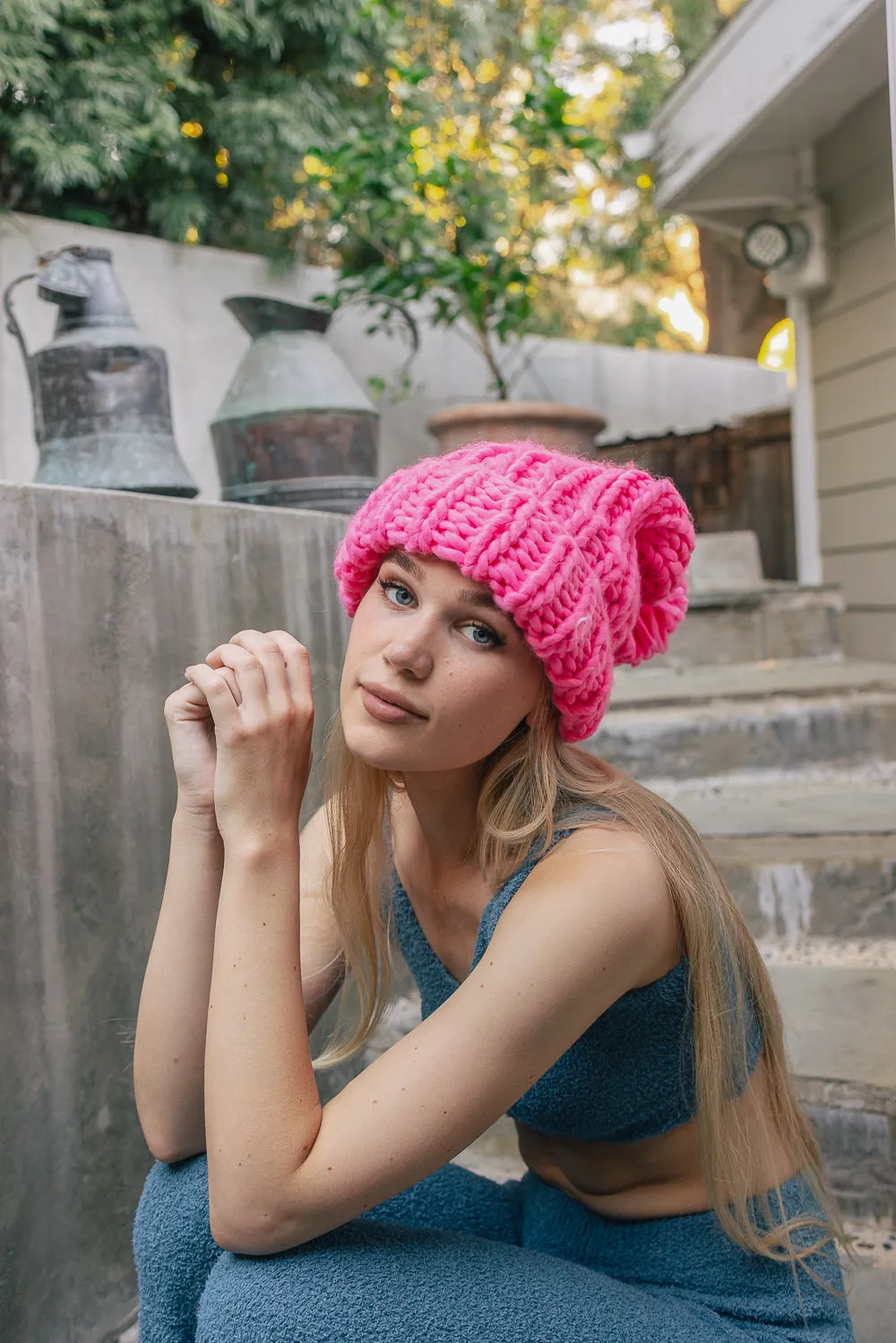 Soft Chunky Cable Knit Beanie