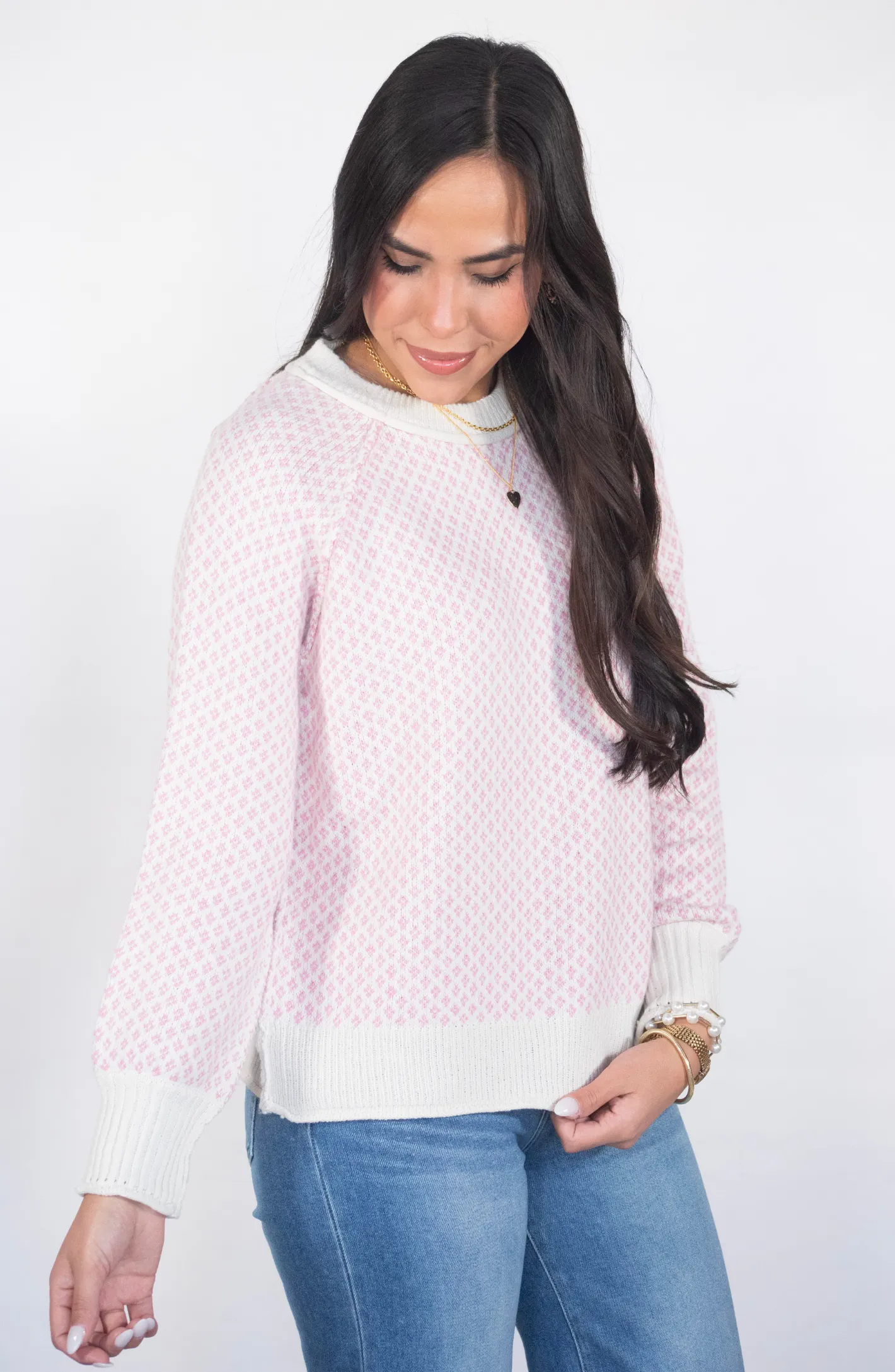 Something To Remember Pink Textured Sweater