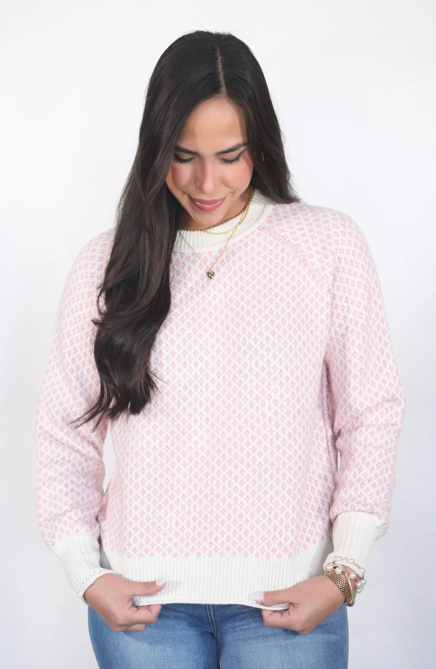 Something To Remember Pink Textured Sweater