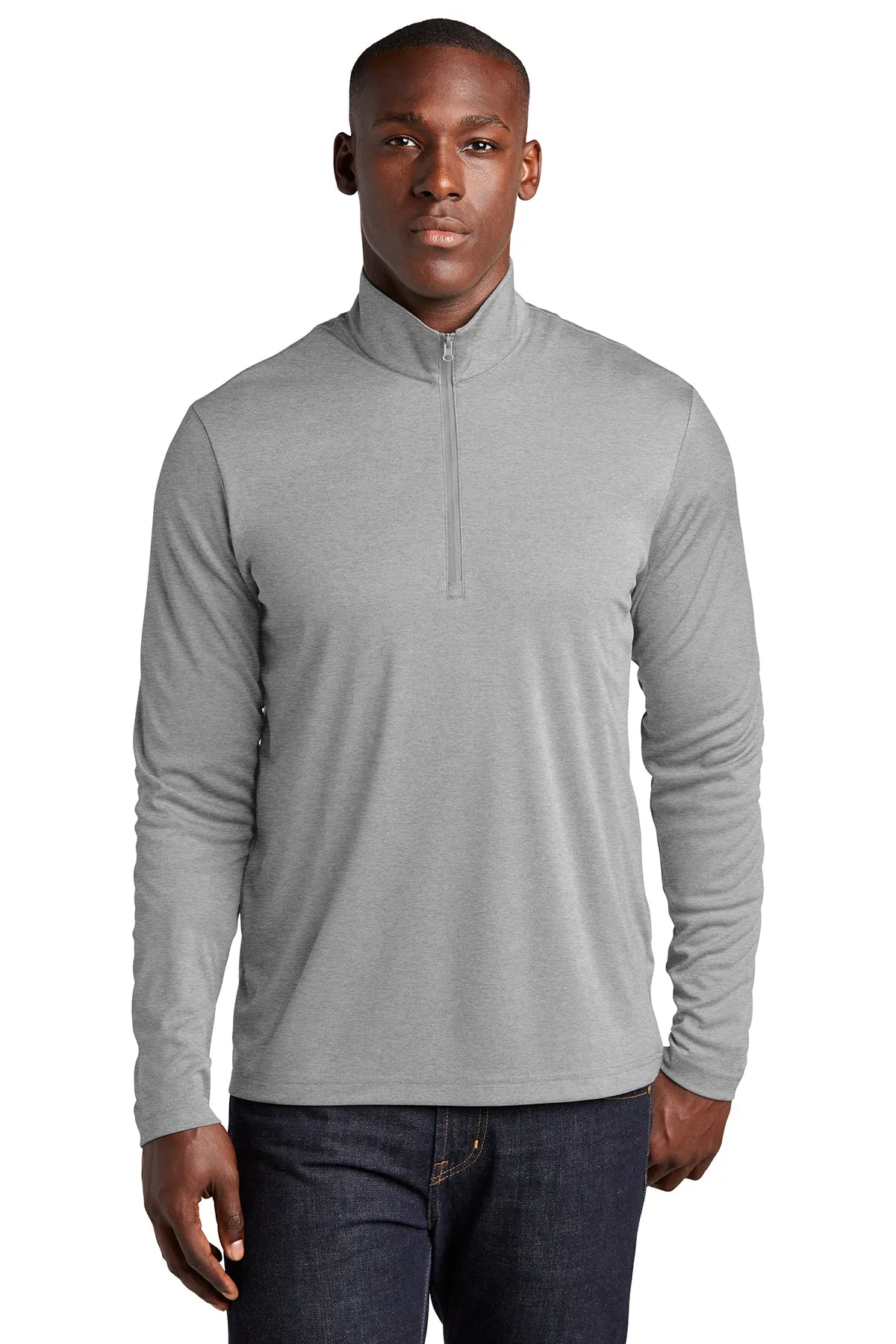 Sport-Tek Endeavor Customized 1/4-Zip Pullovers, Light Grey Heather