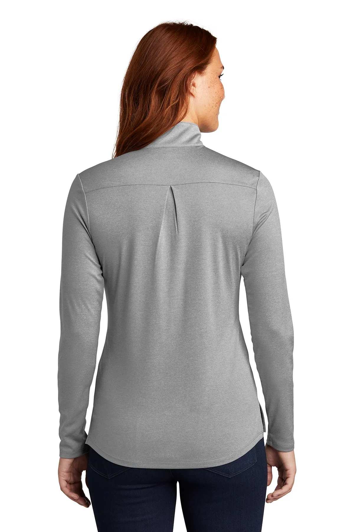 Sport-Tek Ladies Endeavor Customized 1/4-Zip Pullovers, Light Grey Heather