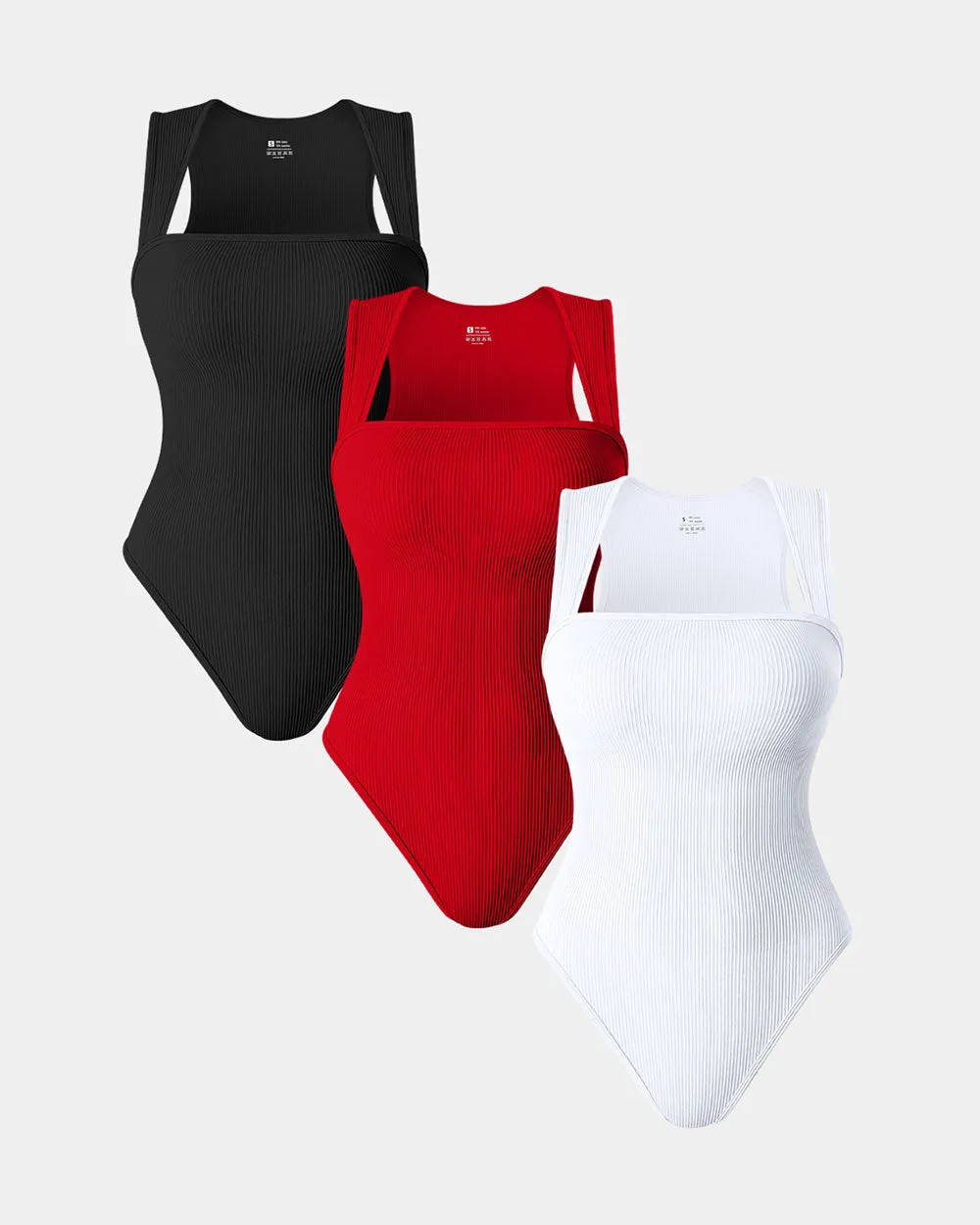 Square Neck Sleeveless Bodysuits