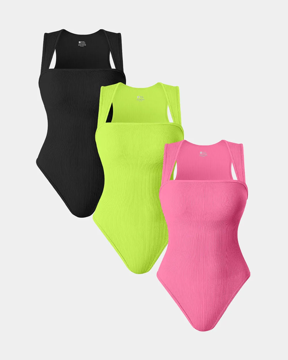 Square Neck Sleeveless Bodysuits