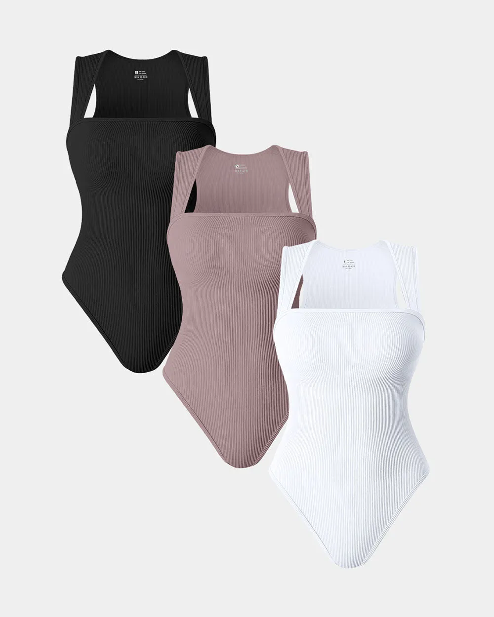 Square Neck Sleeveless Bodysuits