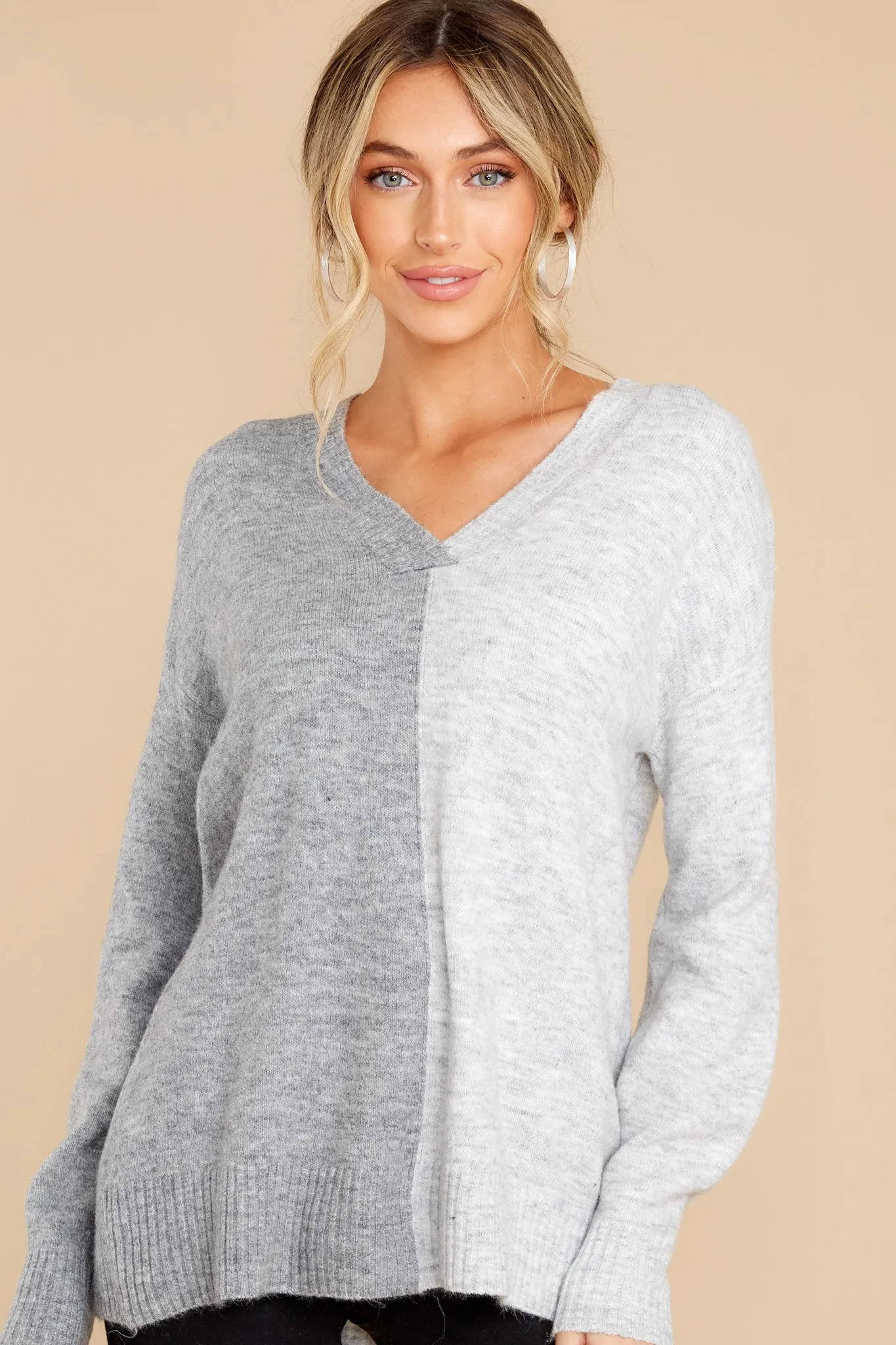 Switch It Up Charcoal And Heather Grey Sweater