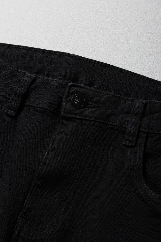 Tapered Denim Jeans Black