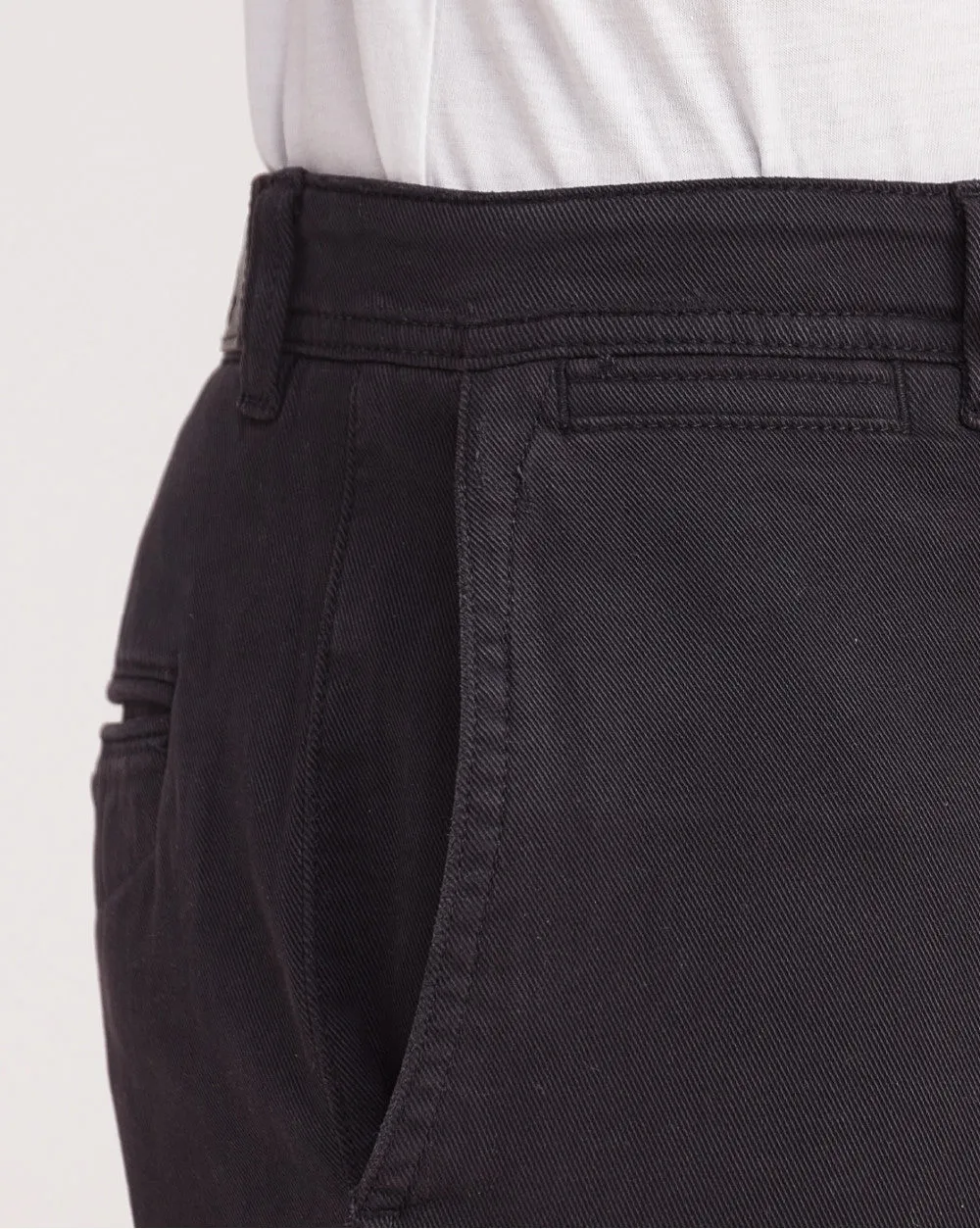 Tapered Fit Garment Dyed Chinos - Jet Black