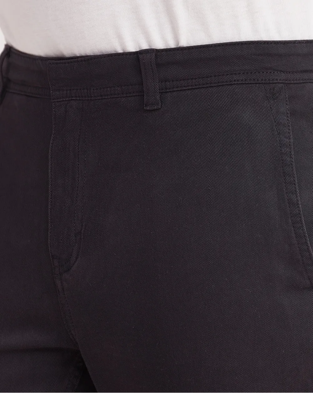 Tapered Fit Garment Dyed Chinos - Jet Black