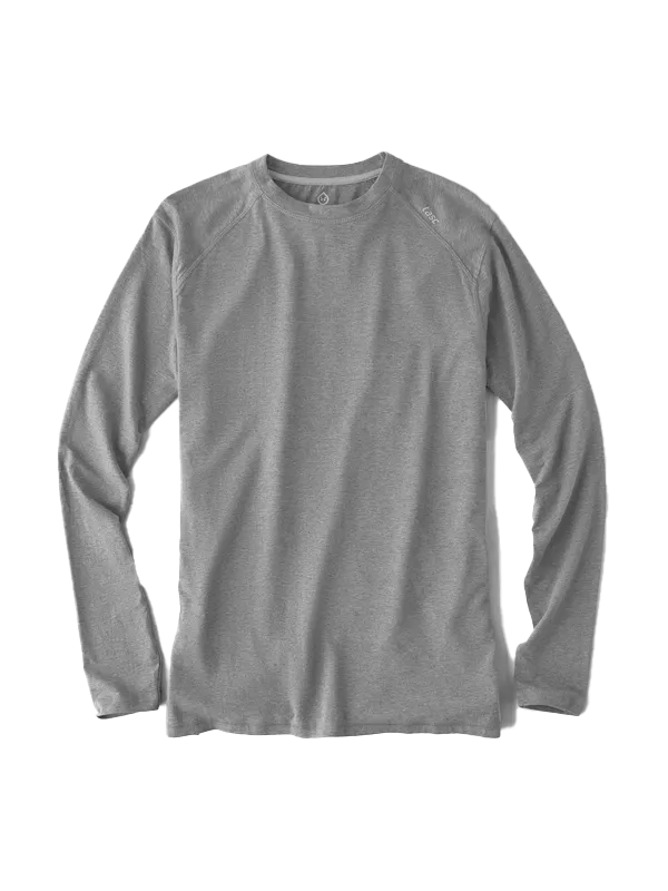 tasc Performance Men's Carrollton Long Sleeve Fitness T-Shirt in Heather Gray