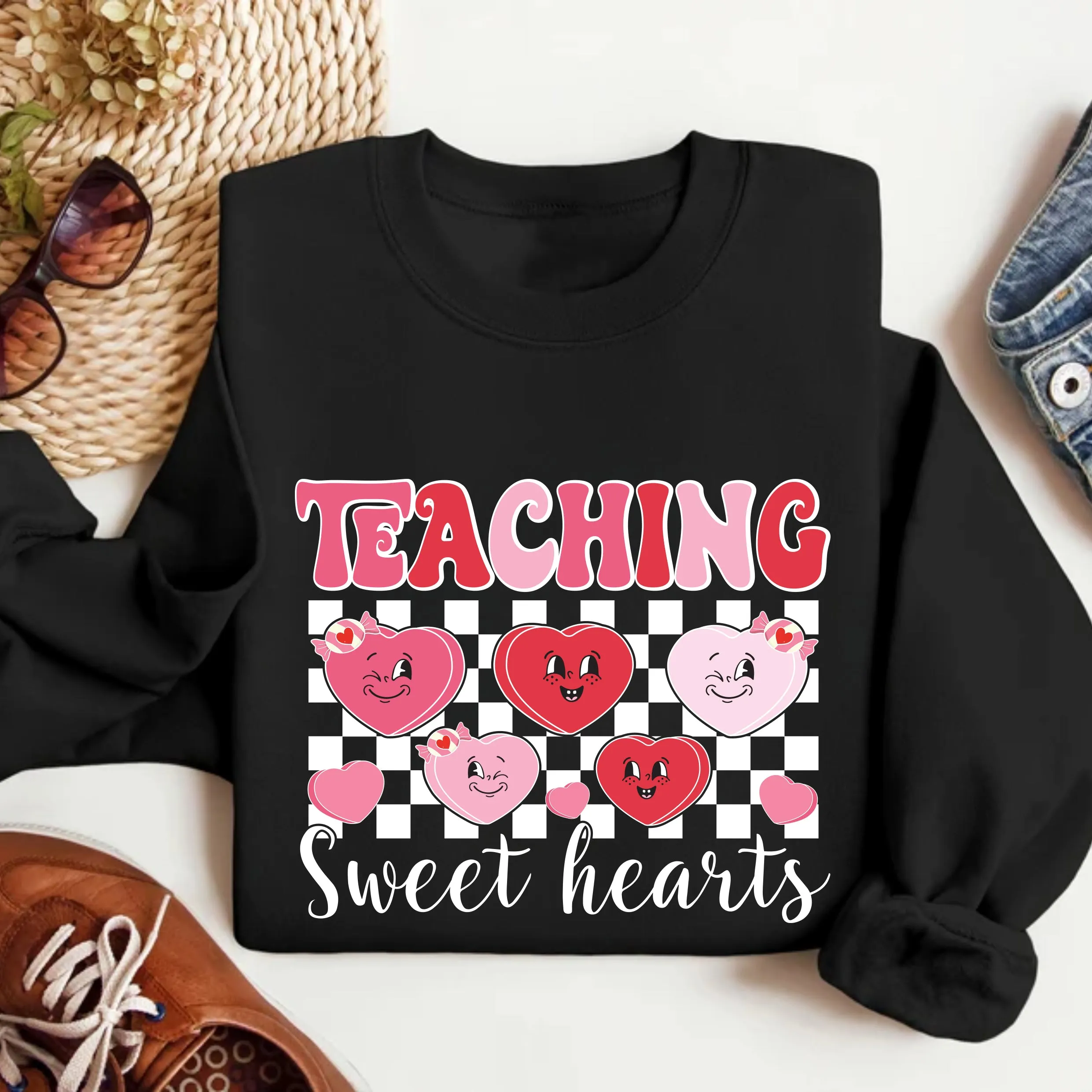 Teaching Sweethearts Teacher Sweatshirt, Valentine Gifts Pullover