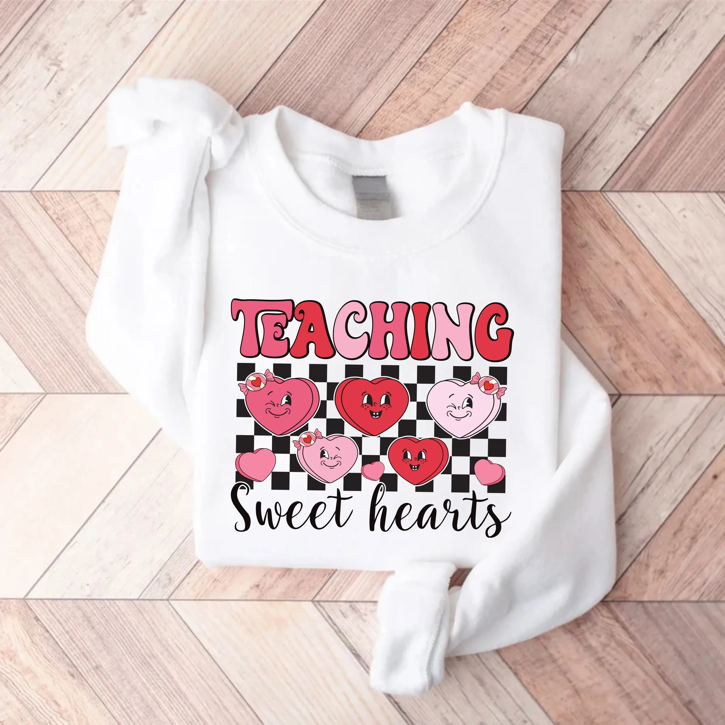 Teaching Sweethearts Teacher Sweatshirt, Valentine Gifts Pullover