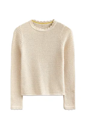 Textured Warm Ivory Scallop Jumper