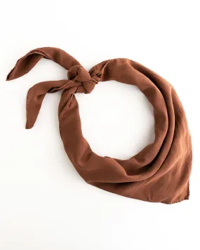 'The Classic' Washable Silk Scarf in Pecan