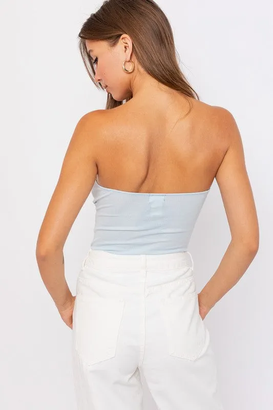 Tube top strapless bodysuit