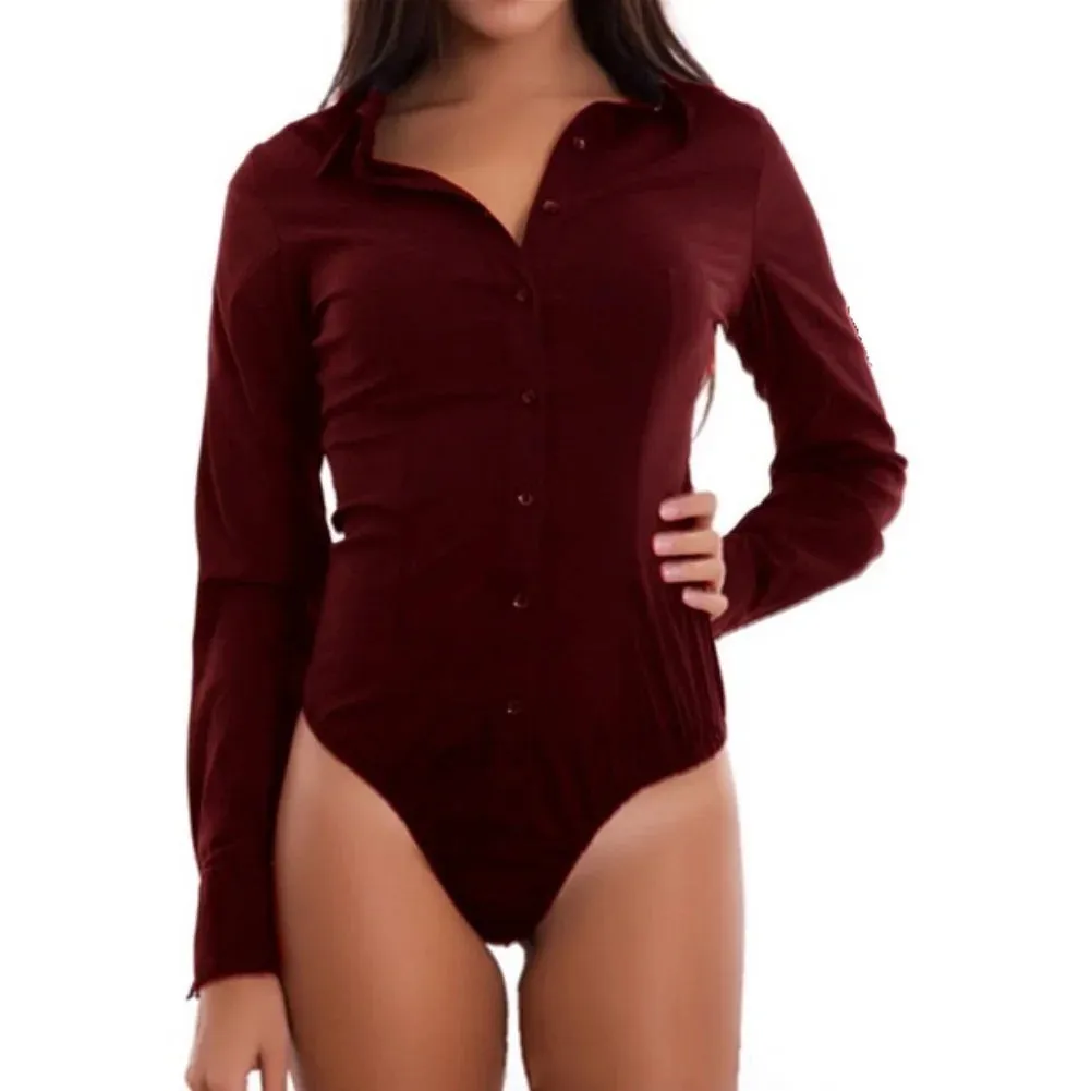 V-Neck Long Sleeve Bodysuit