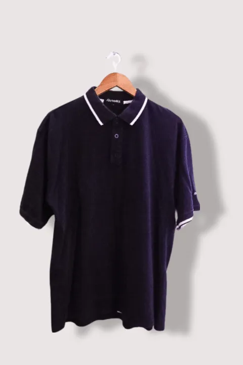 Vintage Footwork navy blue large regular fit mens polo shirt