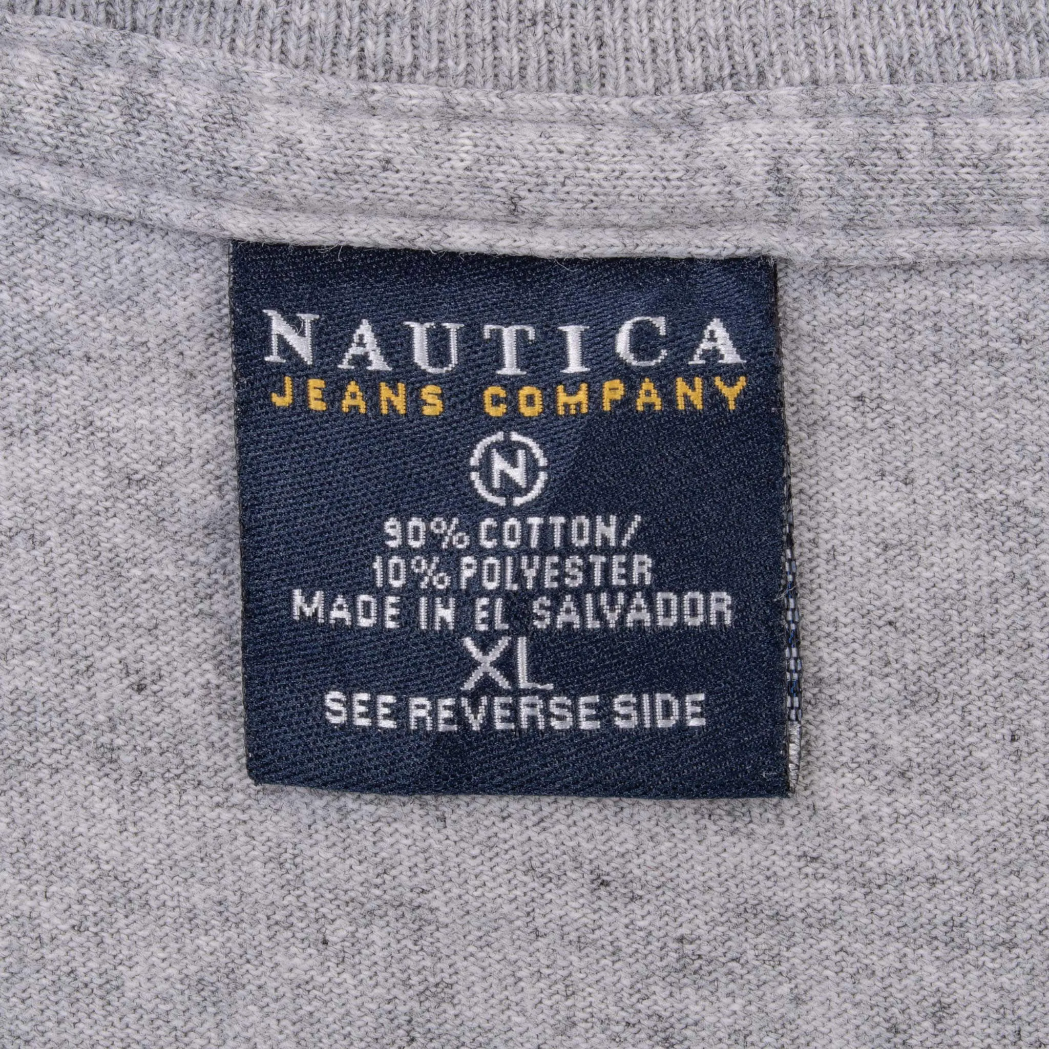 VINTAGE NAUTICA JEANS GREY LONG SLEEVE TEE SHIRT 2000S XL